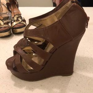 Brown dollhouse wedges